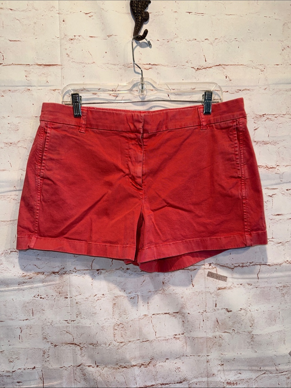 J. Crew Women’s Red Cotton Chino Shorts 12 NWT pockets